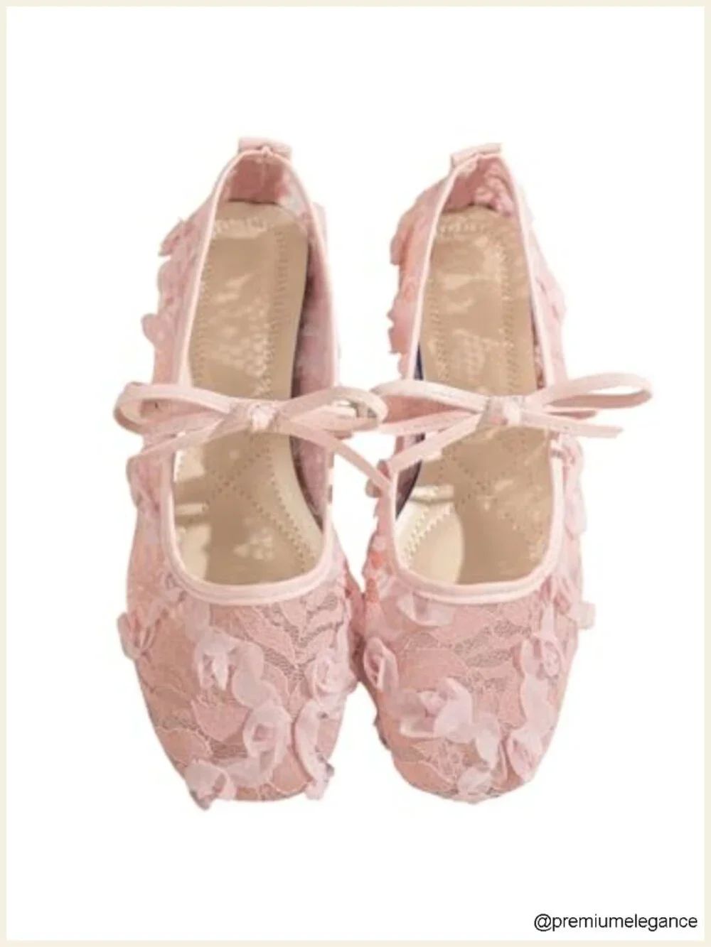 Women's Floral Lace Mesh Ballet Flats Comfortable Dressy Square Closed Toe Bow
